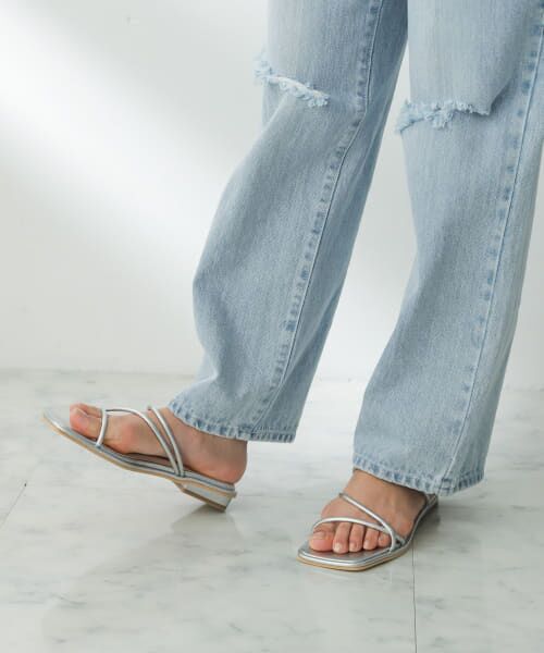 ＊＊SENSE OF PLACE by URBAN RESEARCH / センスオブプレイス バイ アーバンリサーチ サンダル | コードアシメサンダル（SILVER）