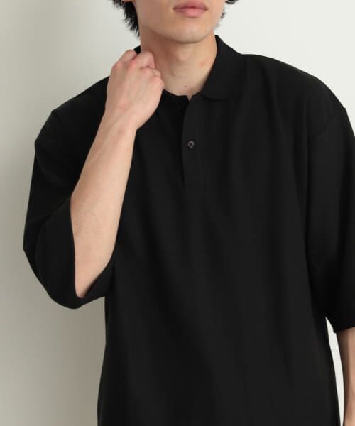 ＊＊SENSE OF PLACE by URBAN RESEARCH / センスオブプレイス バイ アーバンリサーチ ポロシャツ | 『ユニセックス』カノコルーズポロシャツ(5分袖)（BLACK）