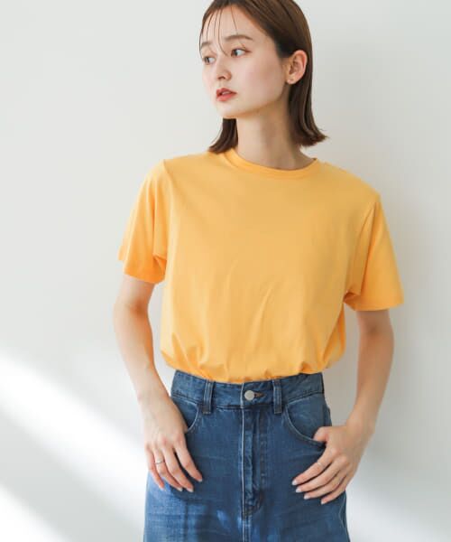 ＊＊SENSE OF PLACE by URBAN RESEARCH / センスオブプレイス バイ アーバンリサーチ Tシャツ | コットンクルーネックTシャツ(半袖)（ORANGE）