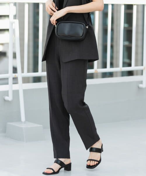 ＊＊SENSE OF PLACE by URBAN RESEARCH / センスオブプレイス バイ アーバンリサーチ その他パンツ | リネンライクハイウエストテーパードパンツ（CHARCOAL）