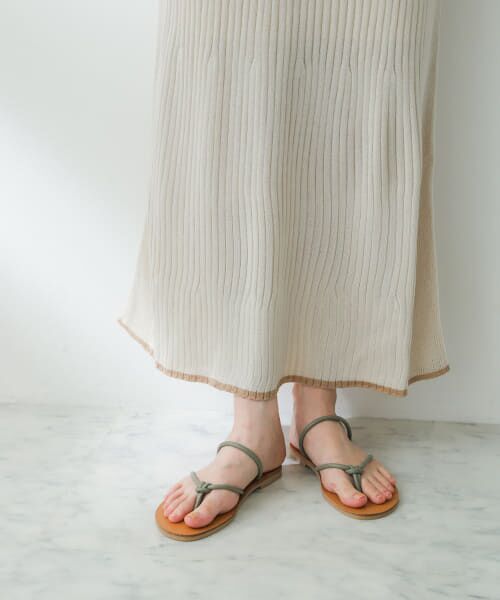 ＊＊SENSE OF PLACE by URBAN RESEARCH / センスオブプレイス バイ アーバンリサーチ サンダル | コードトングフラットサンダル（GREEN）