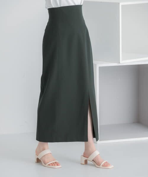 ＊＊SENSE OF PLACE by URBAN RESEARCH / センスオブプレイス バイ アーバンリサーチ スカート | ストレッチスリットスカート（BLACK）