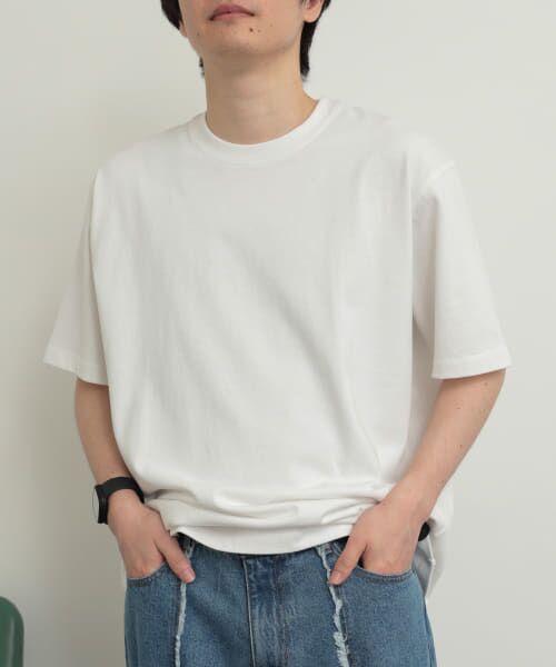 ＊＊SENSE OF PLACE by URBAN RESEARCH / センスオブプレイス バイ アーバンリサーチ Tシャツ | ヘビーウエイトTシャツ(5分袖)（WHITE）