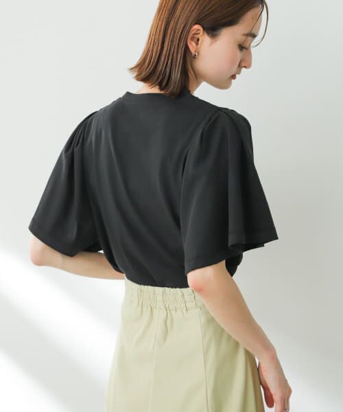 ＊＊SENSE OF PLACE by URBAN RESEARCH / センスオブプレイス バイ アーバンリサーチ Tシャツ | フレアスリーブカットソー（BLACK）