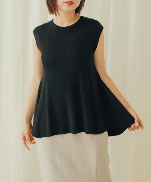 ＊＊SENSE OF PLACE by URBAN RESEARCH / センスオブプレイス バイ アーバンリサーチ ニット・セーター | フレアノースリーブセーター（BLACK）