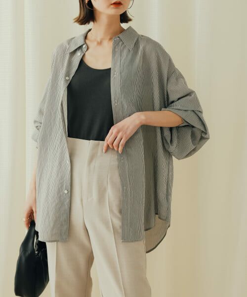 ＊＊SENSE OF PLACE by URBAN RESEARCH / センスオブプレイス バイ アーバンリサーチ シャツ・ブラウス | シアーストライプシャツ（CGY×WHT）