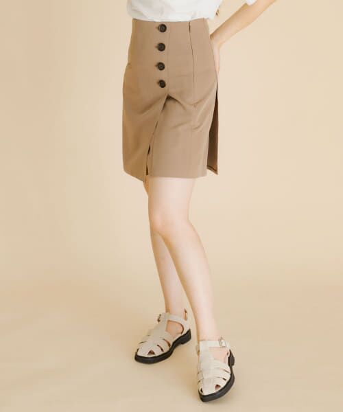 ＊＊SENSE OF PLACE by URBAN RESEARCH / センスオブプレイス バイ アーバンリサーチ ショート・ハーフ・半端丈パンツ | ハイウエストスカショーパン（MOCHA）