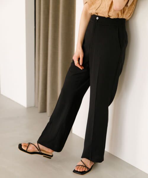 ＊＊SENSE OF PLACE by URBAN RESEARCH / センスオブプレイス バイ アーバンリサーチ その他パンツ | ハイウエストセミフレアパンツ（BLACK）