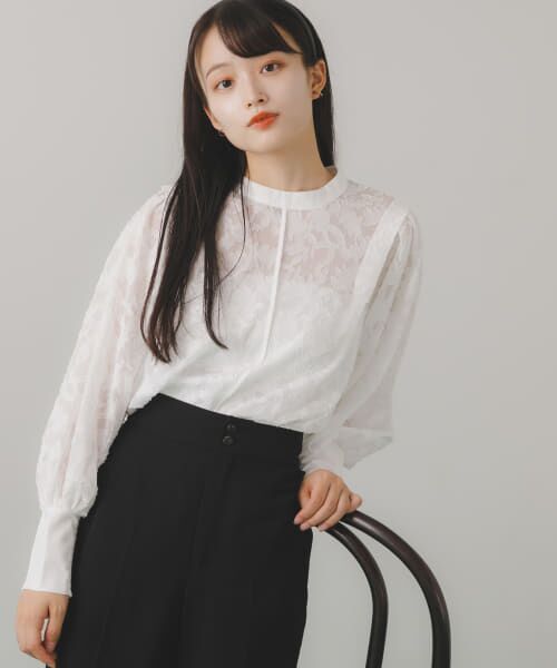 ＊＊SENSE OF PLACE by URBAN RESEARCH / センスオブプレイス バイ アーバンリサーチ シャツ・ブラウス | ジャガードブラウス（OFF WHITE）