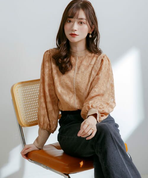 ＊＊SENSE OF PLACE by URBAN RESEARCH / センスオブプレイス バイ アーバンリサーチ シャツ・ブラウス | ジャガードブラウス（BEIGE）