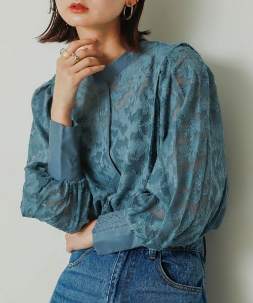 ＊＊SENSE OF PLACE by URBAN RESEARCH / センスオブプレイス バイ アーバンリサーチ シャツ・ブラウス | ジャガードブラウス（BLUE）