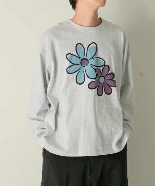 セール】 ポップアートフラワープリントロングTシャツ A （T