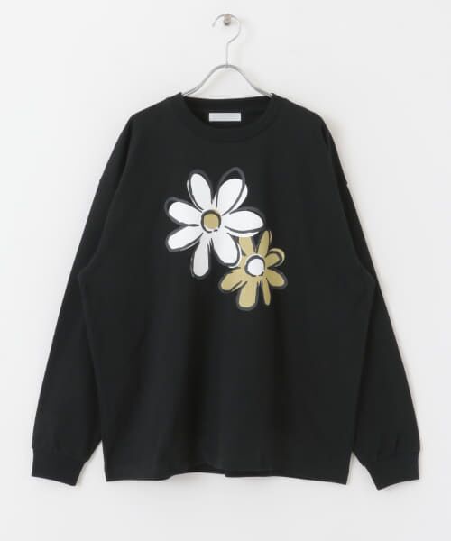 セール】 ポップアートフラワープリントロングTシャツ A （T