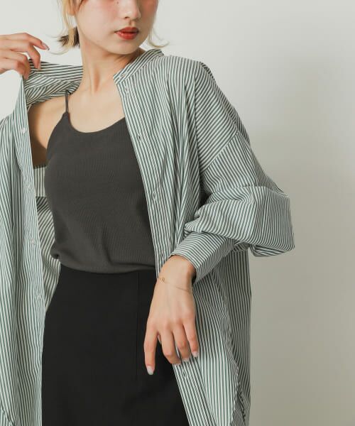 ＊＊SENSE OF PLACE by URBAN RESEARCH / センスオブプレイス バイ アーバンリサーチ シャツ・ブラウス | カラーコクーンスリーブシャツ（GRE×IVO）