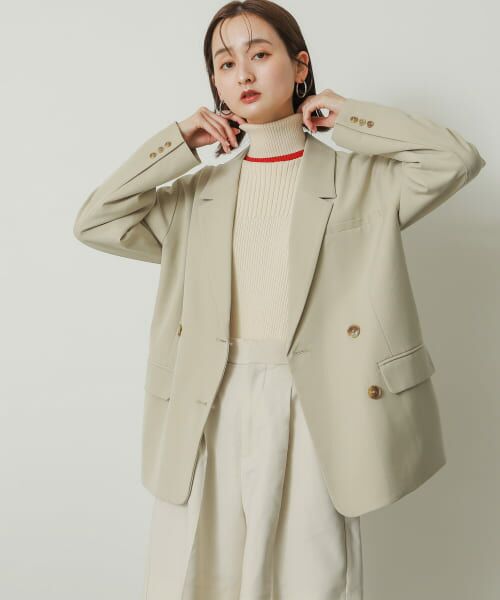 SENEE ダブルテーラードジャケット ベージュ double tailored jacket（ダブルテーラードジャケット