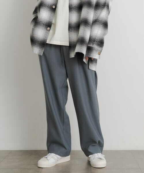 ＊＊SENSE OF PLACE by URBAN RESEARCH / センスオブプレイス バイ アーバンリサーチ その他パンツ | ウールライクダブルタックワイドパンツ（BLUE）