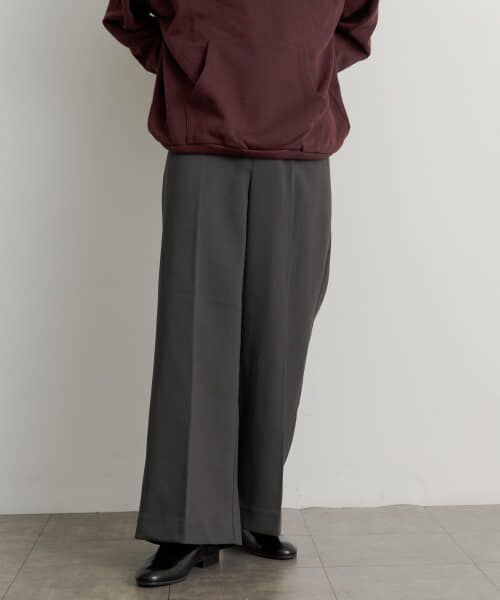 ＊＊SENSE OF PLACE by URBAN RESEARCH / センスオブプレイス バイ アーバンリサーチ その他パンツ | ハードツイルセンタープレスワイドパンツ（GRAY）