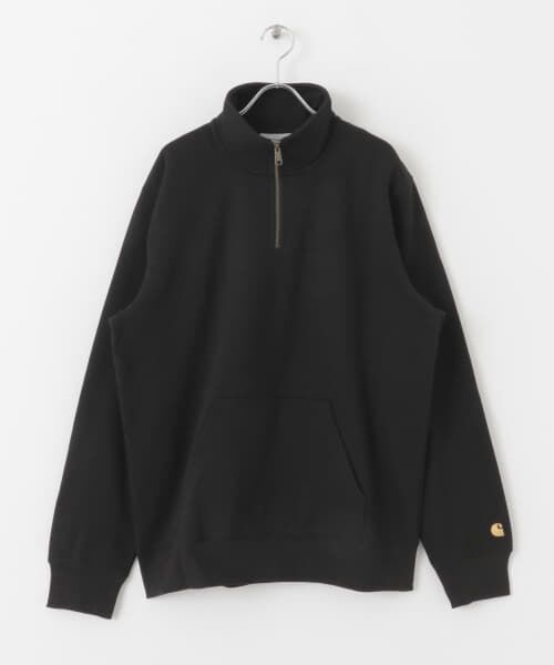 ＊＊SENSE OF PLACE by URBAN RESEARCH / センスオブプレイス バイ アーバンリサーチ スウェット | carhartt　NECK ZIP SWEAT（BLACK）