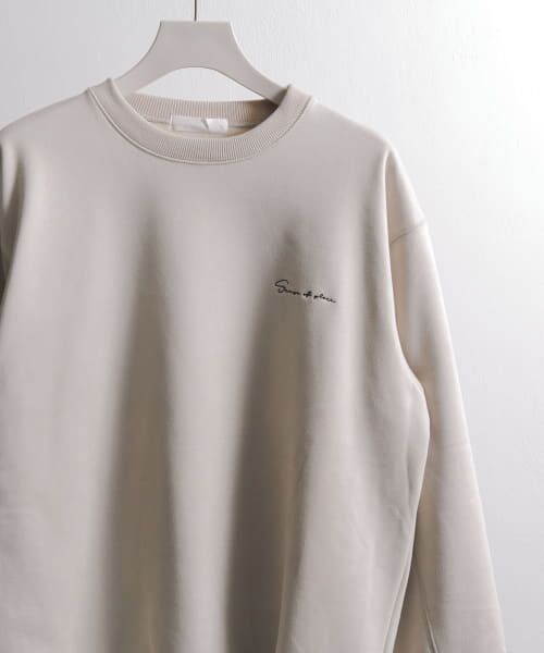 ＊＊SENSE OF PLACE by URBAN RESEARCH / センスオブプレイス バイ アーバンリサーチ スウェット | シシュウフェイクスエードスウェットシャツ（GREIGE）