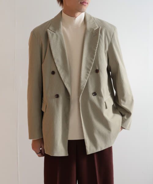 ＊＊SENSE OF PLACE by URBAN RESEARCH / センスオブプレイス バイ アーバンリサーチ その他アウター | 『セットアップ対応』 コーデュロイダブルルーズジャケット（L.KHAKI）