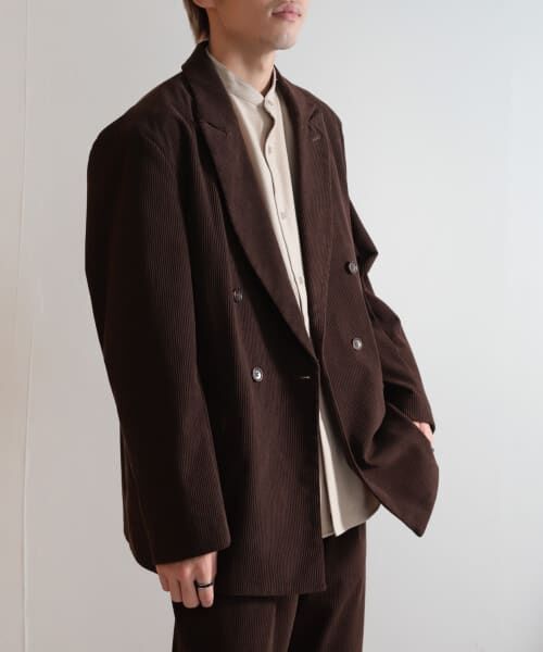 極美品　マッシモアルバ　コーデュロイ　メンズ　ダブルジャケット マッシモアルバ 金ボタン コットン 極美品 マッシモアルバ