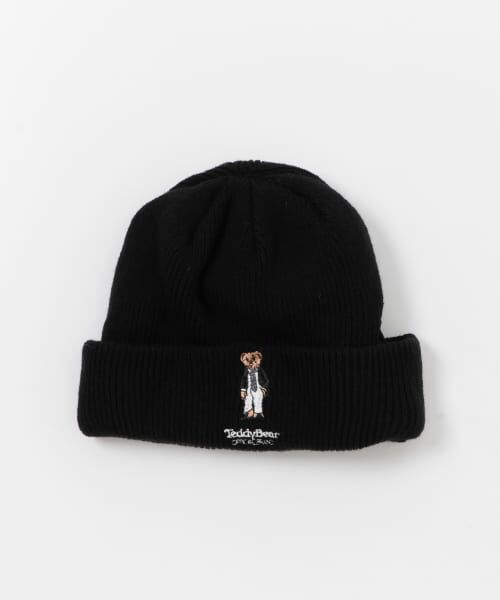 ＊＊SENSE OF PLACE by URBAN RESEARCH / センスオブプレイス バイ アーバンリサーチ ニットキャップ | 『別注』TeddyBear×SENSE OF PLACE　テディベアリブロールワッチ（BLACK）