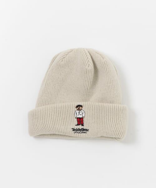 ＊＊SENSE OF PLACE by URBAN RESEARCH / センスオブプレイス バイ アーバンリサーチ ニットキャップ | 『別注』TeddyBear×SENSE OF PLACE　テディベアリブロールワッチ（GREIGE）