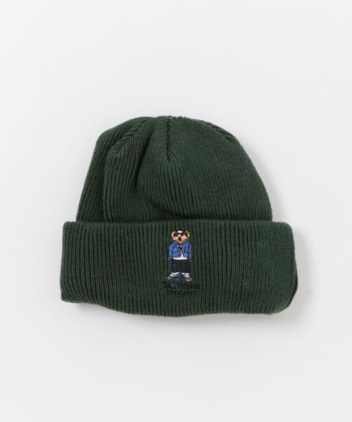 ＊＊SENSE OF PLACE by URBAN RESEARCH / センスオブプレイス バイ アーバンリサーチ ニットキャップ | 『別注』TeddyBear×SENSE OF PLACE　テディベアリブロールワッチ（GREEN）