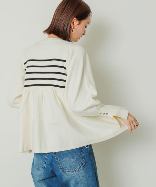 ma_sa　スラックス&ペプラムニット PROPORTION BODY DRESSING｜フェザーペプラムニット 24AW