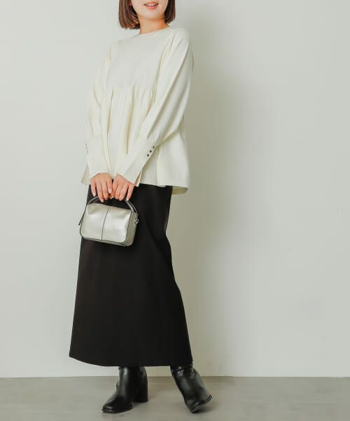 セール】 ストレッチペプラムセーター （ニット・セーター