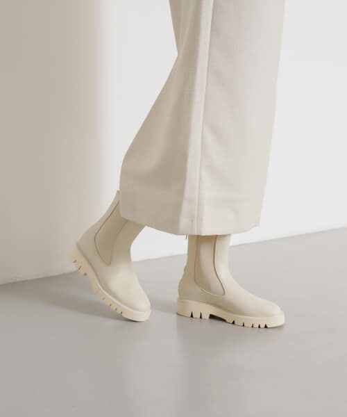 ＊＊SENSE OF PLACE by URBAN RESEARCH / センスオブプレイス バイ アーバンリサーチ ブーツ（ショート丈） | 『軽量ソール採用』トラックソールサイドゴアブーツ（IVORY）