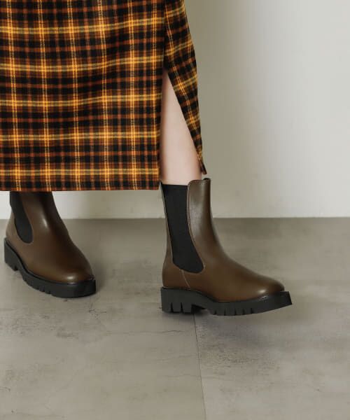 ＊＊SENSE OF PLACE by URBAN RESEARCH / センスオブプレイス バイ アーバンリサーチ ブーツ（ショート丈） | 『軽量ソール採用』トラックソールサイドゴアブーツ（KHAKI）