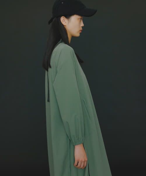 【即購入可】Uchan unsually ワンピース yuni シャツワンピース コットンキャッチワッシャーバンドカラー