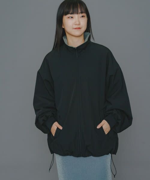 ＊＊SENSE OF PLACE by URBAN RESEARCH / センスオブプレイス バイ アーバンリサーチ ブルゾン | 『WEB先行販売』『ユニセックス』Uiscel　フリースライニングZIPルーズブルゾン（BLACK）