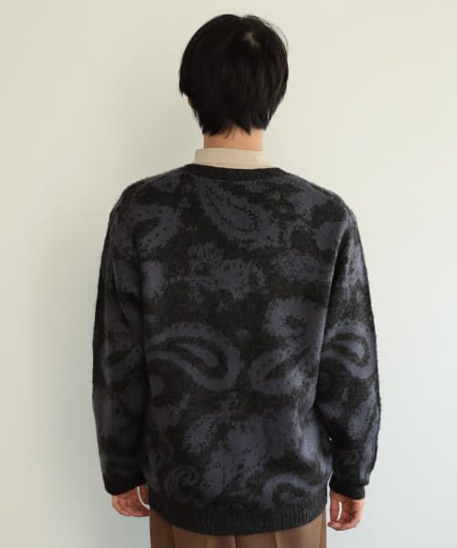 チャレンジャー　ペイズリー　カーディガン CHALLENGER/BIG PAISLEY CARDIGAN（BLACK）［ビッグペイズリー
