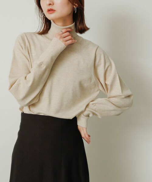 ＊＊SENSE OF PLACE by URBAN RESEARCH / センスオブプレイス バイ アーバンリサーチ ニット・セーター | タートルネックラメセーター（BEIGE）