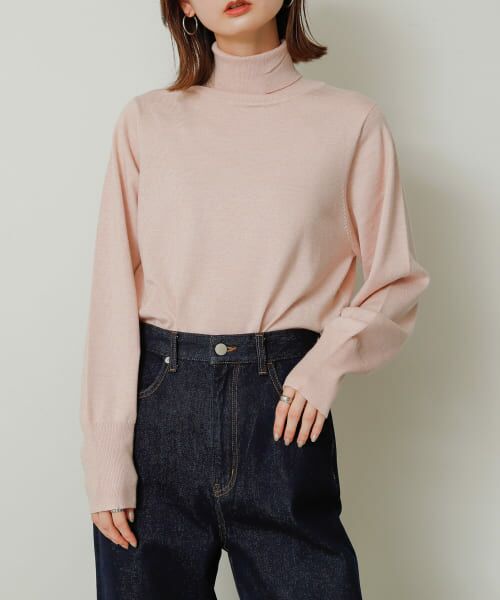 ＊＊SENSE OF PLACE by URBAN RESEARCH / センスオブプレイス バイ アーバンリサーチ ニット・セーター | タートルネックラメセーター（PINK）