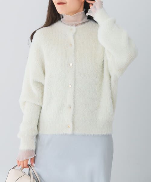 ＊＊SENSE OF PLACE by URBAN RESEARCH / センスオブプレイス バイ アーバンリサーチ カーディガン・ボレロ | クルーネックラメカーディガン（IVORY）