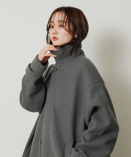 ＊＊SENSE OF PLACE by URBAN RESEARCH / センスオブプレイス バイ アーバンリサーチ ステンカラーコート | 『ユニセックス』バルマカーンルーズコート（GRAY）
