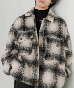 シャギーチェックCPOブルゾン