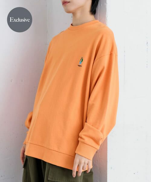 ＊＊SENSE OF PLACE by URBAN RESEARCH / センスオブプレイス バイ アーバンリサーチ スウェット | 『別注』『ユニセックス』TeddyBear×SOP　テディベアスウェットシャツ（ORANGE）