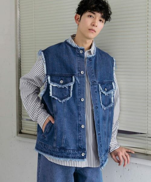BA&SH デニム ベスト ジャケット Gジャン S ブルー BA&SH デニム ベスト ジャケット Gジャン S ブルー BA&SH デニム