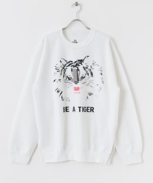 ＊＊SENSE OF PLACE by URBAN RESEARCH / センスオブプレイス バイ アーバンリサーチ スウェット | BE A TIGER tiger sweat（WHITE）