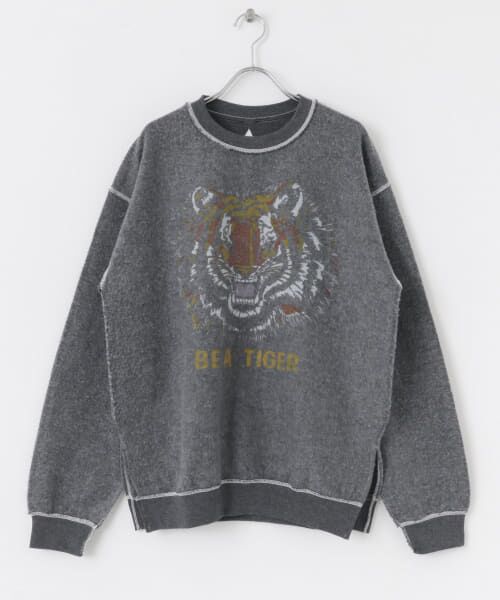 ＊＊SENSE OF PLACE by URBAN RESEARCH / センスオブプレイス バイ アーバンリサーチ スウェット | BE A TIGER tiger sweat（BLACK）