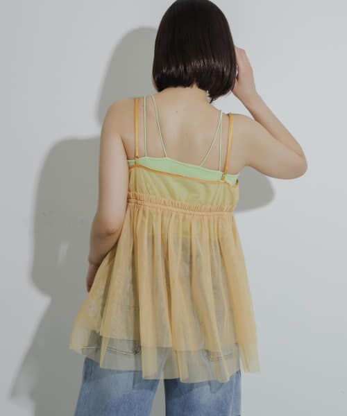 searoomlynn トップス　チュール　キャミソール　完売品 SeaRoomlynn 新品 collab パッドinフリル2wayキャミソール