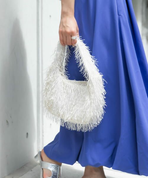 ＊＊SENSE OF PLACE by URBAN RESEARCH / センスオブプレイス バイ アーバンリサーチ ハンドバッグ | フリンジハンドバッグ（IVORY）