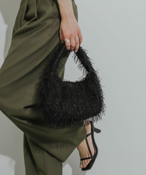 ＊＊SENSE OF PLACE by URBAN RESEARCH / センスオブプレイス バイ アーバンリサーチ ハンドバッグ | フリンジハンドバッグ（BLACK）