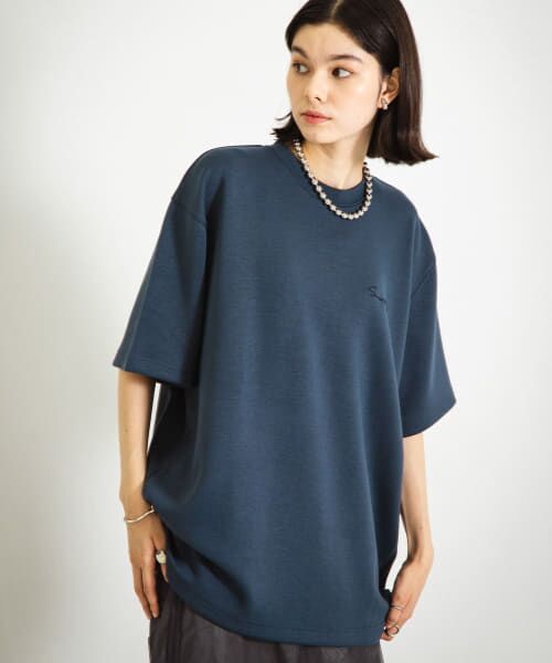 ＊＊SENSE OF PLACE by URBAN RESEARCH / センスオブプレイス バイ アーバンリサーチ Tシャツ | 『一部WEB限定カラー』『ユニセックス』シシュウダンボールポンチショートスリーブTシャツ（SMOKE BLUE）