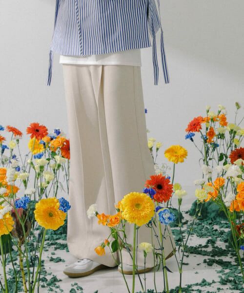 ＊＊SENSE OF PLACE by URBAN RESEARCH / センスオブプレイス バイ アーバンリサーチ その他パンツ | hxcyyd × SOP　セーラーフレアパンツ(UNISEX)（BEIGE）