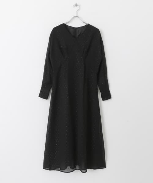＊＊SENSE OF PLACE by URBAN RESEARCH / センスオブプレイス バイ アーバンリサーチ ワンピース | ラメジャガードワンピース（BLACK）